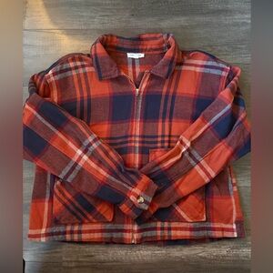 Beachlunchlounge Red and Black Plaid Jacket